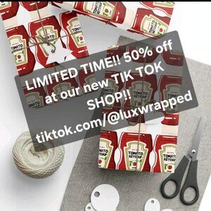 Ketchup Condiment Inspired Premium Eco-Friendly Gift Wrapping Paper